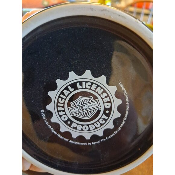 2001 Harley-Davidson Motorcycles Coffee Mug Embossed Eagle Logo Black/Orange VTG - Picture 3 of 3